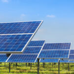 solar panels  photovoltaics in solar farm power station for alternative energy from the sun